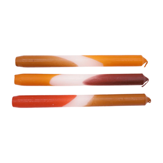 Stabkerzen 3er Set “Orange-Brown Dip Dye“