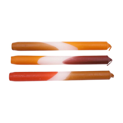 Stabkerzen 3er Set “Orange-Brown Dip Dye“